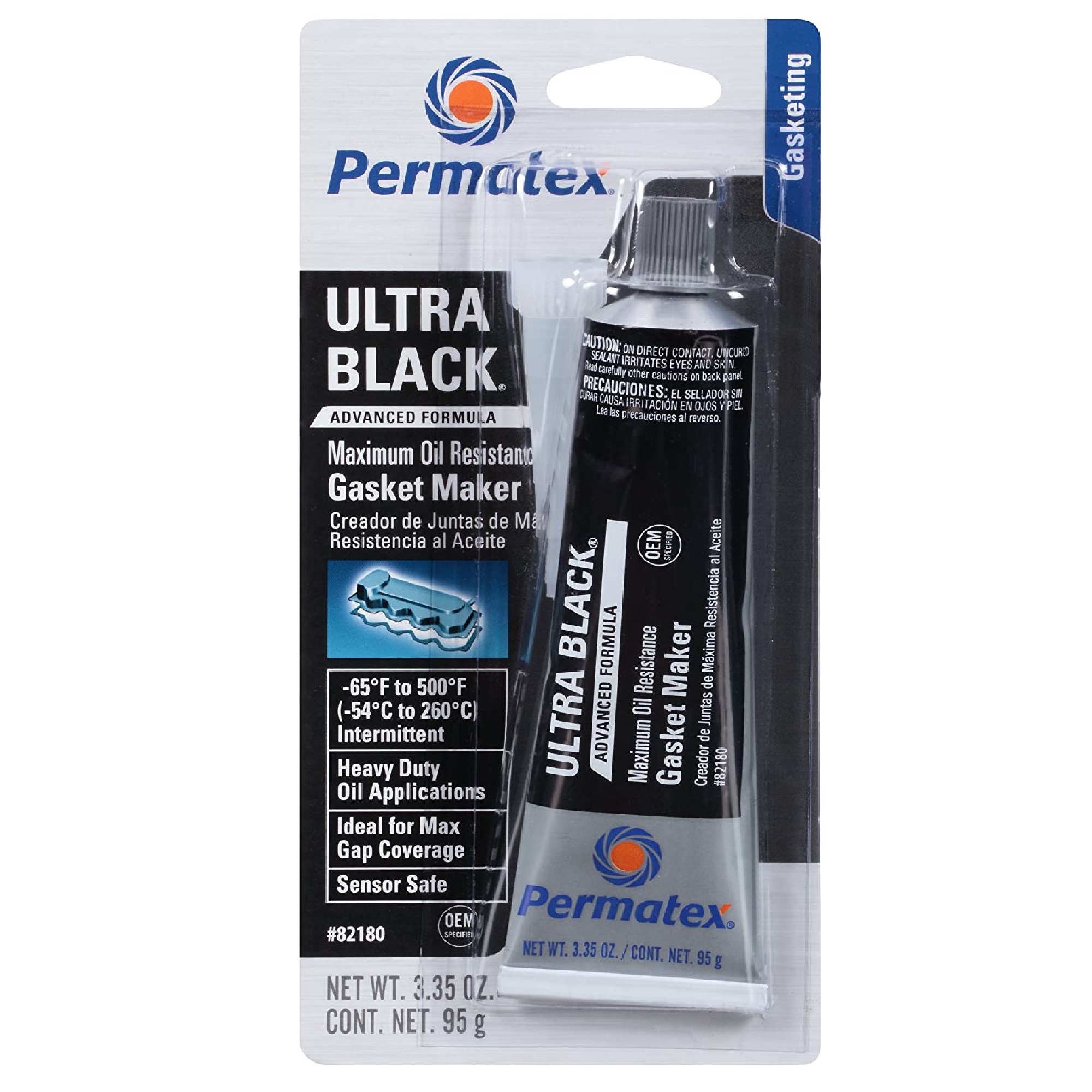 Permatex 82180 Ultra Black Maximum Oil Resistance RTV Silicone Gasket Maker 95g